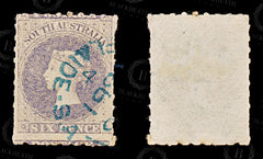 9017: South Australia SG17 6d Violet blue 1858 Mi10 Used C£75, view 2