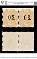 9022: South Australia SGO59 Pair 1896 Sc#O69 MiD32C Mint MNH C£110