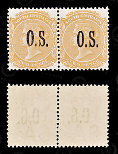 9022: South Australia SGO59 Pair 1896 Sc#O69 MiD32C Mint MNH C£110, view 2