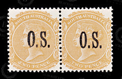 9022: South Australia SGO59 Pair 1896 Sc#O69 MiD32C Mint MNH C£110, view 3