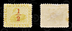 9025: Western Australia SG90 ½d Olive yellow 1884 Sc#55 MiA28A Mint MH C£17, view 2
