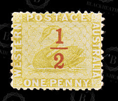 9025: Western Australia SG90 ½d Olive yellow 1884 Sc#55 MiA28A Mint MH C£17, view 3