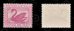 9027: Western Australia SG95 1d Carmine rose 1890 Sc#62 Mi34 Mint MNH C£48, view 2