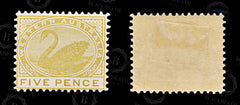 9028: Western Australia SG143 5d Olive bistre 1905 Sc#94 Mi66Aa Mint MH C£38, view 2