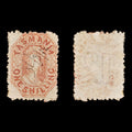 9030: Tasmania SG141 1s Orange red 1875 Sc#34d Used C£65