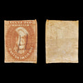 9031: Tasmania SG24 Wmk Inv. Double Entry 1856 Sc#10 Mi6b Used C£55