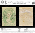 9033: Tasmania SG32 2d Yellow green 1857 Sc#12a Mi10c Used C£120
