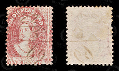9035: Tasmania SG70 1d Carmine 1864 Sc#29 Mi15aC Used C£24, view 2