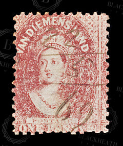 9035: Tasmania SG70 1d Carmine 1864 Sc#29 Mi15aC Used C£24, view 3