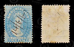 9038: Tasmania SG85 4d Blue 1864 Sc#31d Used C£55, view 2