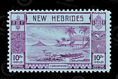 9043: New Hebrides SG63 10New Hebrides goldfranc Violet 1938 Sc#61 Mi108 Mint MVLH C£225, view 3