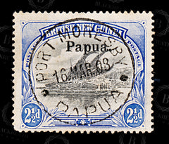 9046: Papua SG24 2½d Black &  Ultramarine 1906 Sc#14 Mi12 Used C£15, view 3
