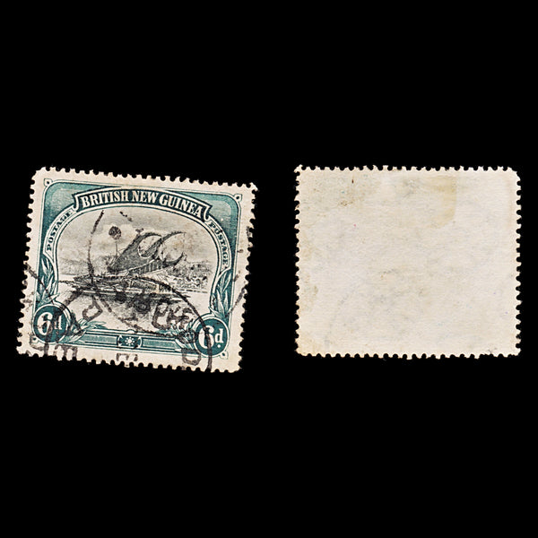 9047: Papua SG6 6d Black &  Myrtle green 1901 Mi6xX Used C£35
