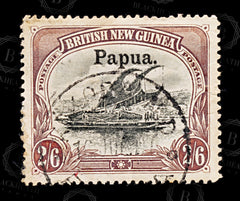 9048: Papua SG20 2s6d Black &  Brown 1906 Sc#18 Mi16xX Used C£190, view 3