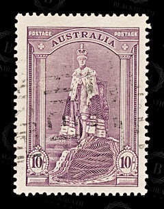 9053: Australia SG177a 10s Deep purple 1948 Mi151Dy Used C£35, view 3