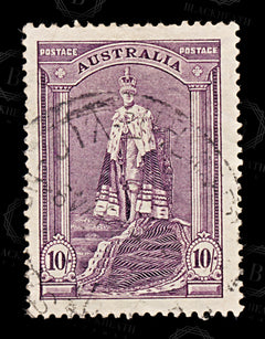 9054: Australia SG177a 10s Deep purple 1948 Mi151Dy Used C£35, view 3