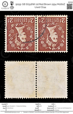 9059: GB SG518Wi 2d Red Brown 1954 Mi260Z Used C£44, view 1