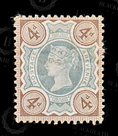 9063: GB SG205 4d Dark red brown &  Grey green 1887 Sc#116 Mi91b Mint MH C£40, view 2