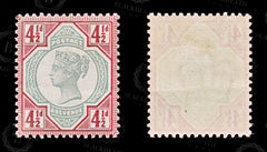 9064: GB SG206 4½d Bright carmine &  Green 1892 Sc#117 Mi92a Mint MH C£12, view 2