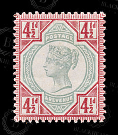 9064: GB SG206 4½d Bright carmine &  Green 1892 Sc#117 Mi92a Mint MH C£12, view 3