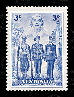 9071: Australia SG198 3d Blue 1940 Sc#186 Mi158 Mint MLH C£18, view 3