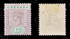 9077: Grenada SG53 6d Green &  Mauve 1895 Sc#44 Mi37 Mint MNH C£23, view 2