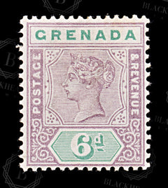 9077: Grenada SG53 6d Green &  Mauve 1895 Sc#44 Mi37 Mint MNH C£23, view 3