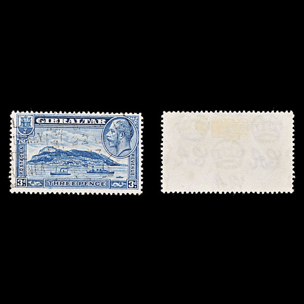 9078: Gibraltar SG113a 3d Blue 1933 Sc#99a Mi99B Used C£45