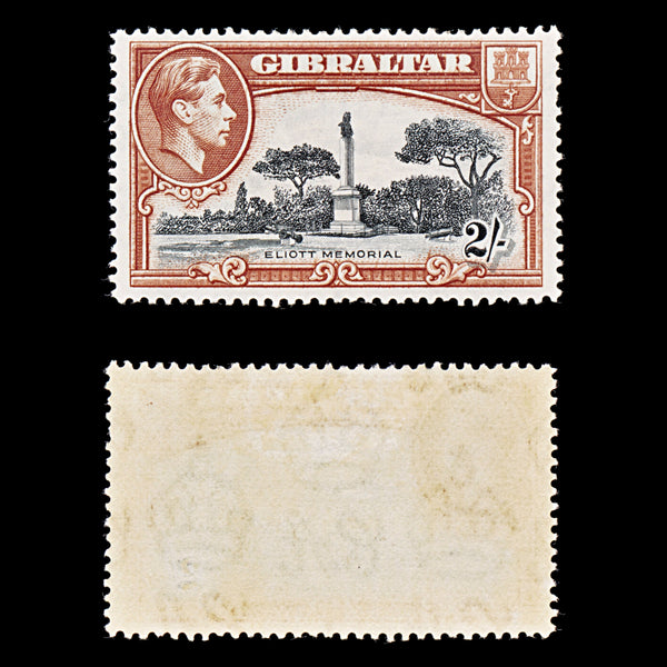 9079: Gibraltar SG128 2s Black &  Brown 1938 Sc#115a Mi114B Mint MLH C£75
