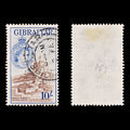 9080: Gibraltar SG157 10s Brown &  Ultramarine 1953 Sc#144 Mi146 Used C£45