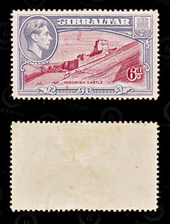 9082: Gibraltar SG126a 6d Carmine &  Grey violet 1938 Sc#113a Mi112B Filler C£120, view 2