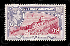 9082: Gibraltar SG126a 6d Carmine &  Grey violet 1938 Sc#113a Mi112B Filler C£120, view 3