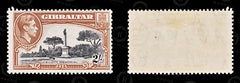 9083: Gibraltar SG128b 2s Black &  Brown 1938 Sc#115 Mi114D Mint MH C£12, view 2