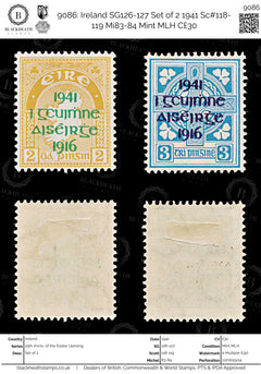 9086: Ireland SG126-127 Set of 2 1941 Sc#118-119 Mi83-84 Mint MLH C£30, view 1
