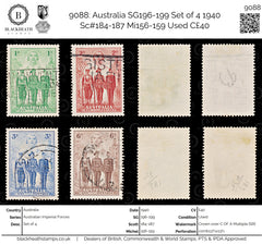 9088: Australia SG196-199 Set of 4 1940 Sc#184-187 Mi156-159 Used C£40, view 1