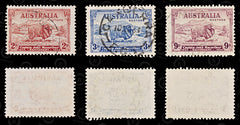 9091: Australia SG161-163 Set of 3 1936 Sc#159-161 Mi134-136 Used C£17, view 2