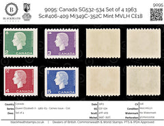 9095: Canada SG532-534 Set of 4 1963 Sc#406-409 Mi349C-352C Mint MVLH C£18, view 1