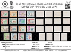 9097: North Borneo SG391-406 Set of 16 1961 Sc#280-295 Mi313-328 Used C£75, view 1