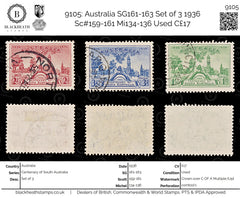 9105: Australia SG161-163 Set of 3 1936 Sc#159-161 Mi134-136 Used C£17, view 1