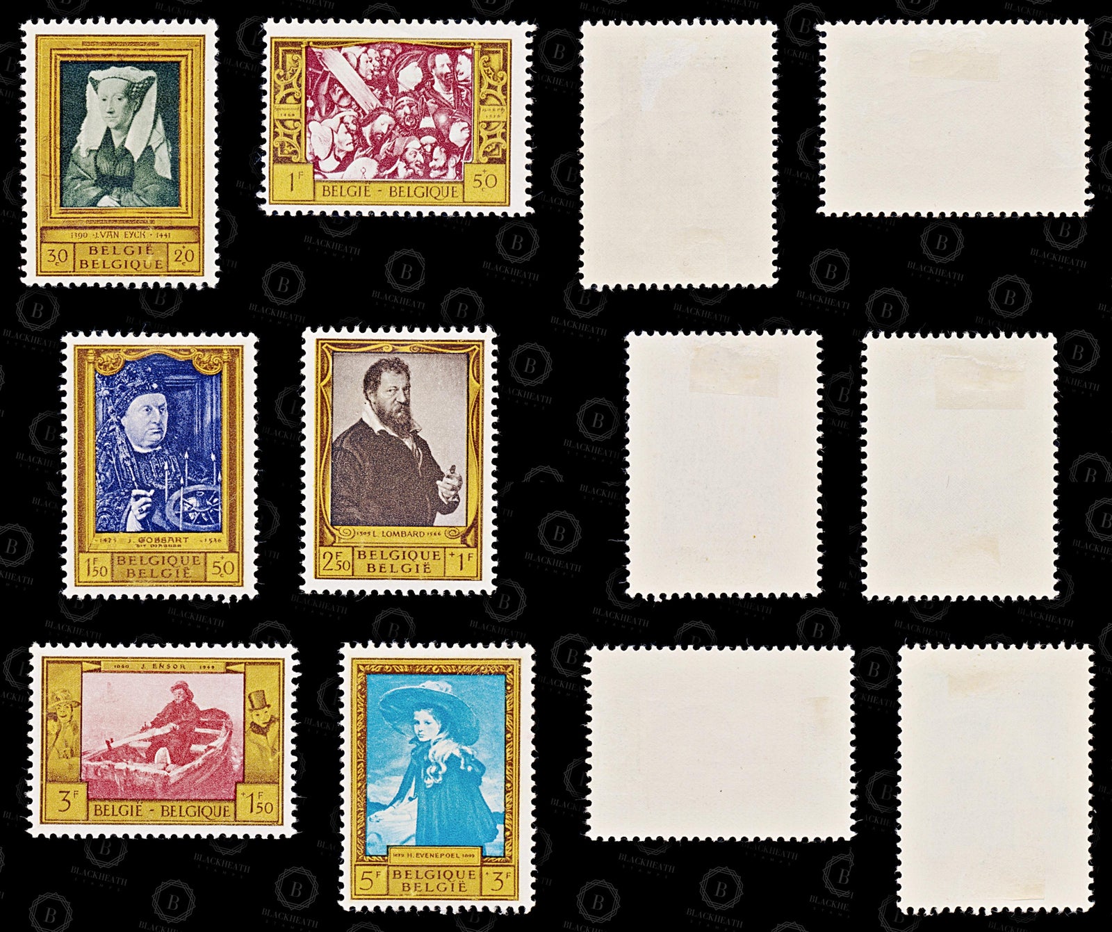 9110: Belgium SG1661-1666 Set of 6 1958 Sc#B625-B630 Mi1119-1124 Mint MVLH C£15