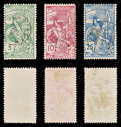 9111: Switzerland SG188a-190 Set of 3 1900 Mi71Ia-73IIa Used C£45, view 2