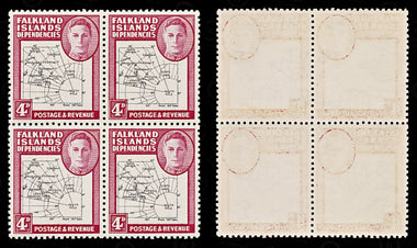 9118: Falkland Islands SGG1-G8 Blocks of 4 1946 Sc#1L1-1L8 Mi1I-9I Mint MNH C£88, image 7
