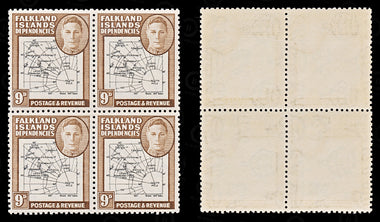 9118: Falkland Islands SGG1-G8 Blocks of 4 1946 Sc#1L1-1L8 Mi1I-9I Mint MNH C£88, image 9
