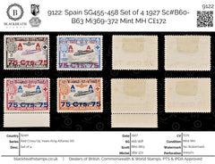 9122: Spain SG455-458 Set of 4 1927 Sc#B60-B63 Mi369-372 Mint MH C£172, view 1