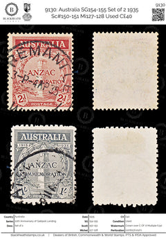 9130: Australia SG154-155 Set of 2 1935 Sc#150-151 Mi127-128 Used C£40, view 1