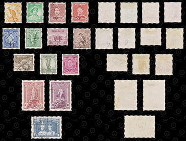9134: Australia SG164-178 Set of 13 1938 Sc#166a-179 Mi137A-152Dx Used C£65, image 2