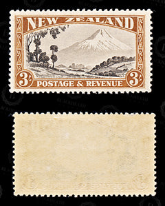 9157: New Zealand SG569 3s Chocolate &  Yellow brown 1935 Sc#198 Mi202A Mint MLH C£19, view 2
