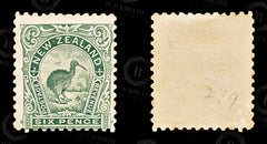 9158: New Zealand SG264 6d Deep green 1899 Sc#92 Mi84a Mint MH C£70, view 2