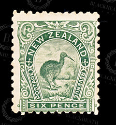 9158: New Zealand SG264 6d Deep green 1899 Sc#92 Mi84a Mint MH C£70, view 3