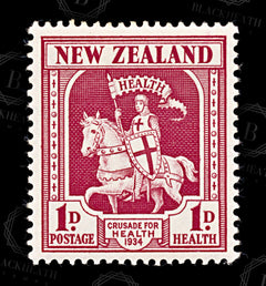 9163: New Zealand SG555 1+1d Carmine 1934 Sc#B7 Mi188 Mint MH C£11, view 3